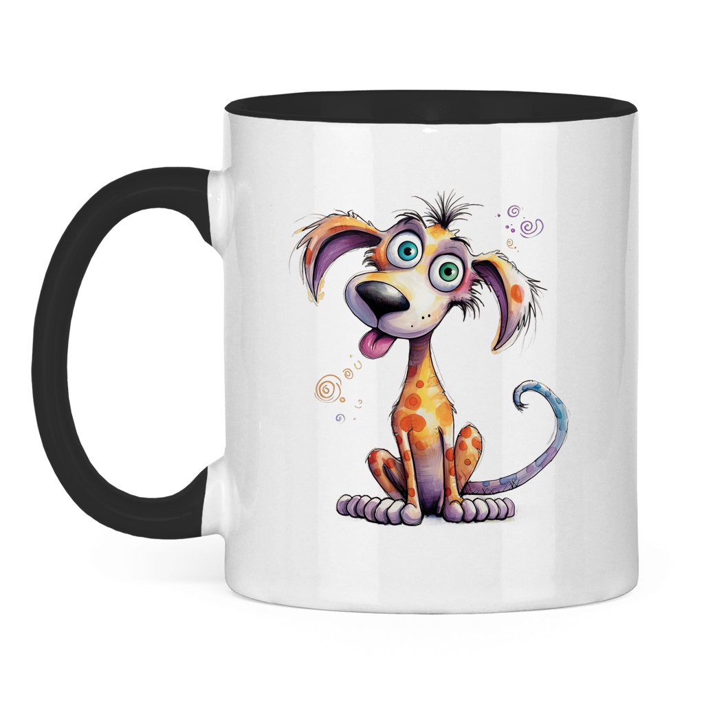 Tasse zweifarbig - Hund Kunterbunt