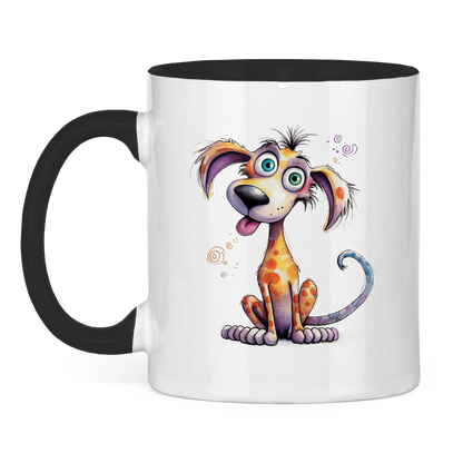 Tasse zweifarbig - Hund Kunterbunt