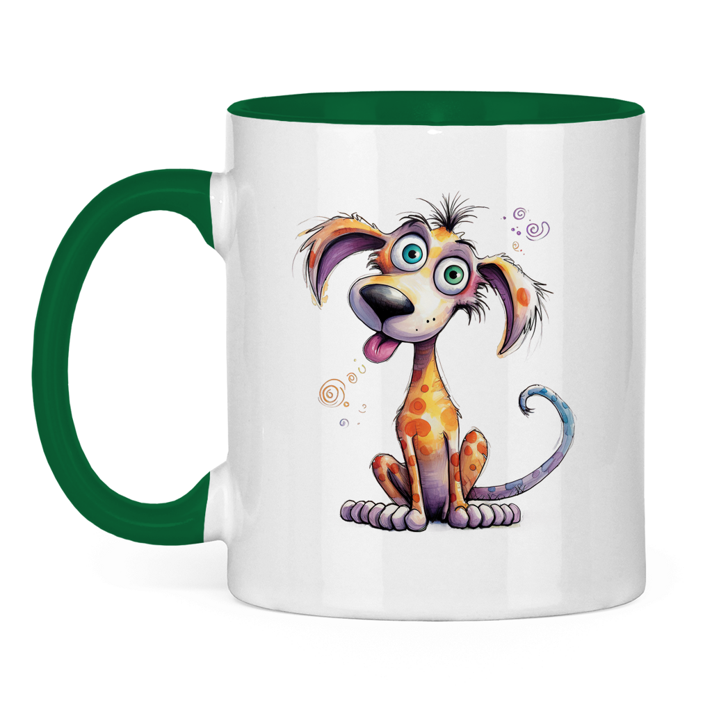 Tasse zweifarbig - Hund Kunterbunt
