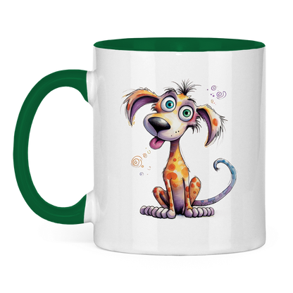 Tasse zweifarbig - Hund Kunterbunt