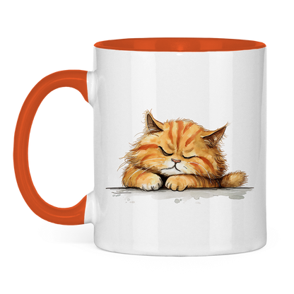 Tasse zweifarbig - Katze Sleepy