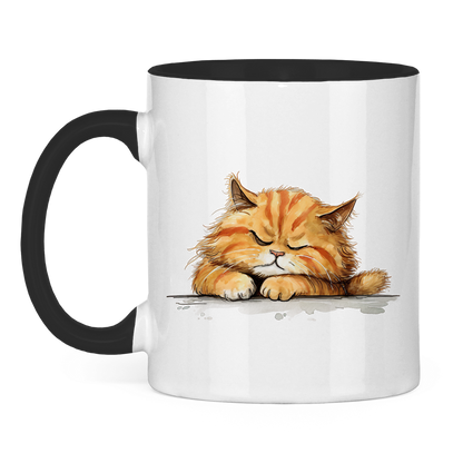 Tasse zweifarbig - Katze Sleepy