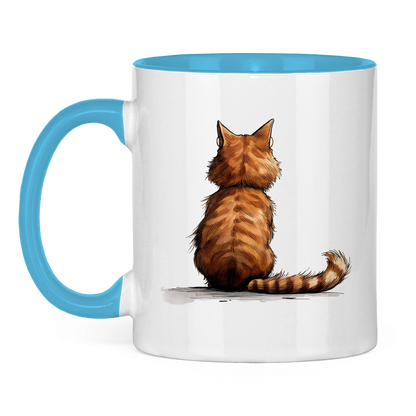 Tasse zweifarbig - Kater Nachdenklich