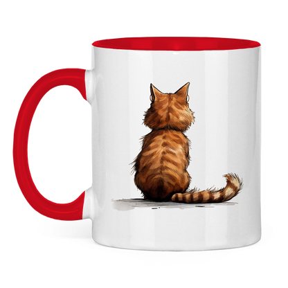 Tasse zweifarbig - Kater Nachdenklich