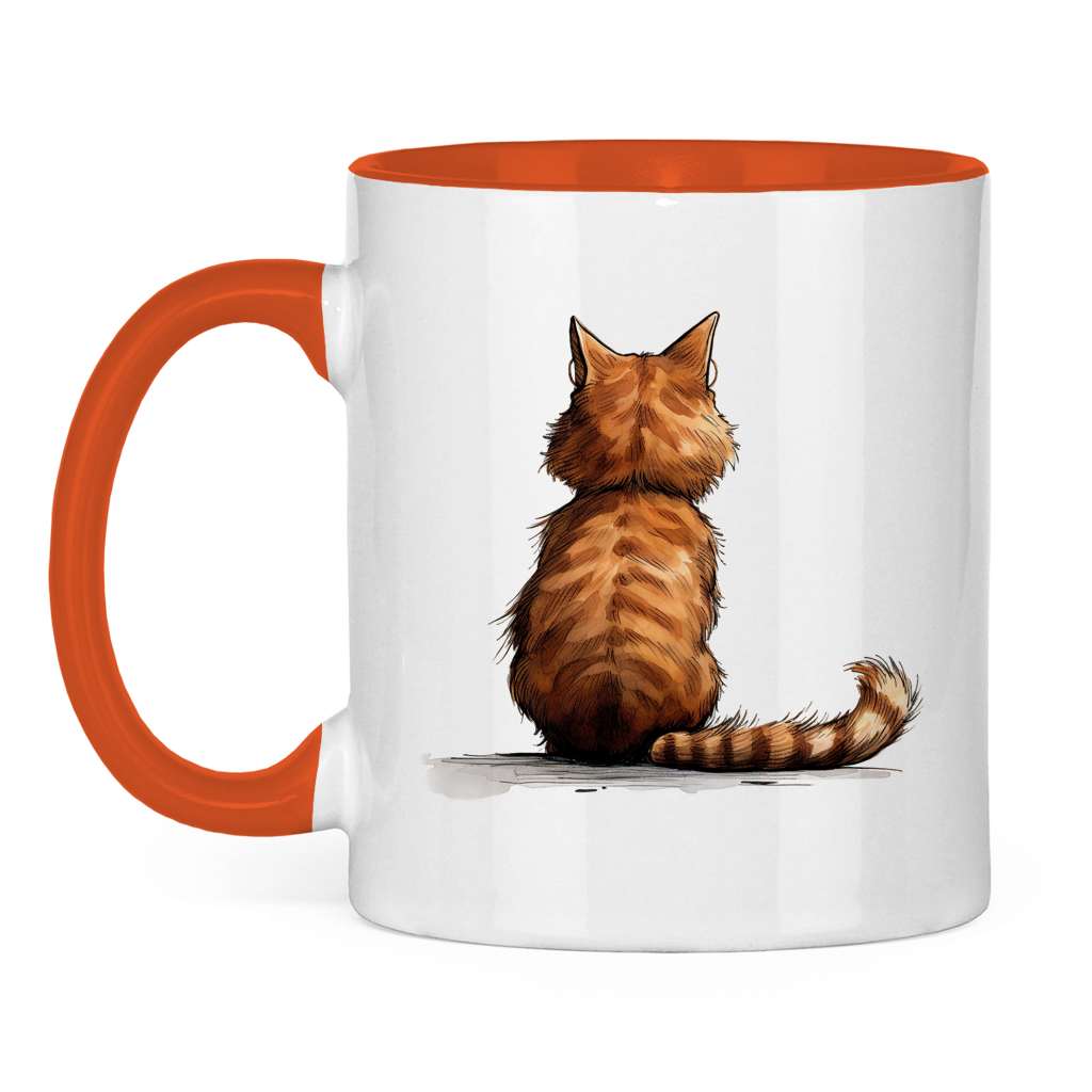Tasse zweifarbig - Kater Nachdenklich