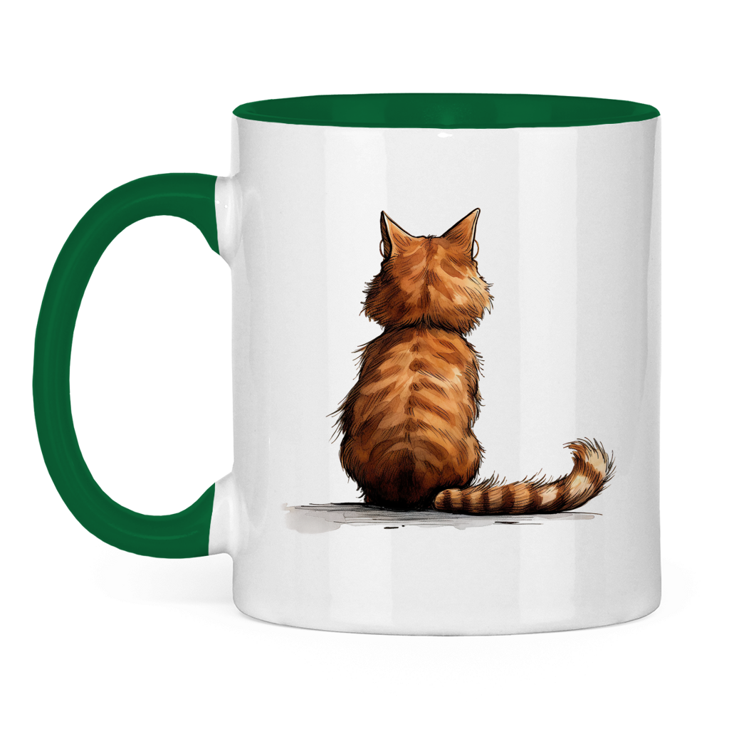 Tasse zweifarbig - Kater Nachdenklich