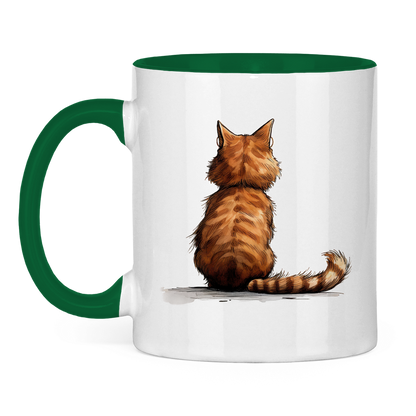 Tasse zweifarbig - Kater Nachdenklich