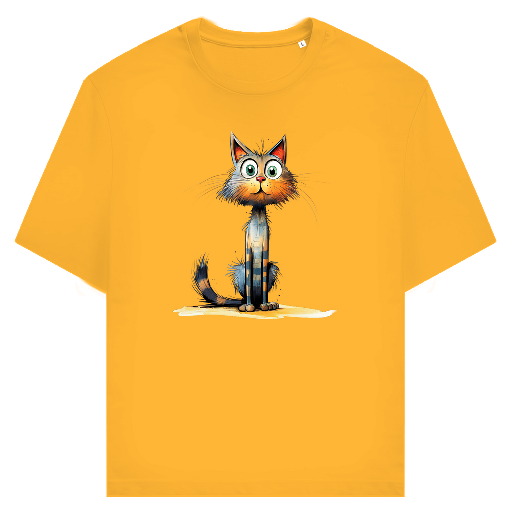 Unisex T-Shirt - Lustige Cartoon Katze Lady Schnurri – CrazyToon Prints