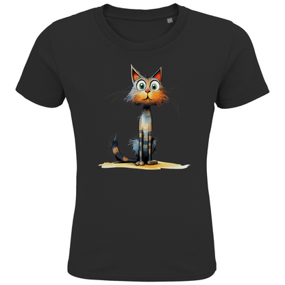 Kids Premium Bio T-Shirt Katze Lady Schnurri
