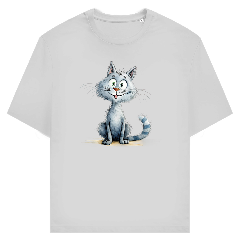 Unisex T-Shirt - Lustige Cartoon Katze Lady Miau – CrazyToon Prints