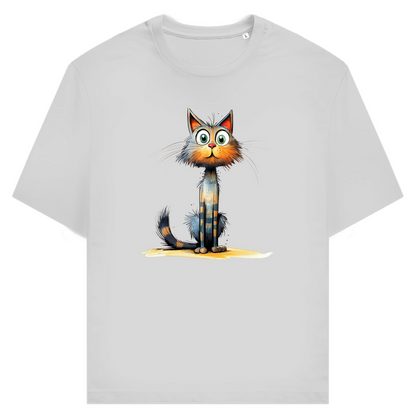 Unisex T-Shirt - Lustige Cartoon Katze Lady Schnurri – CrazyToon Prints
