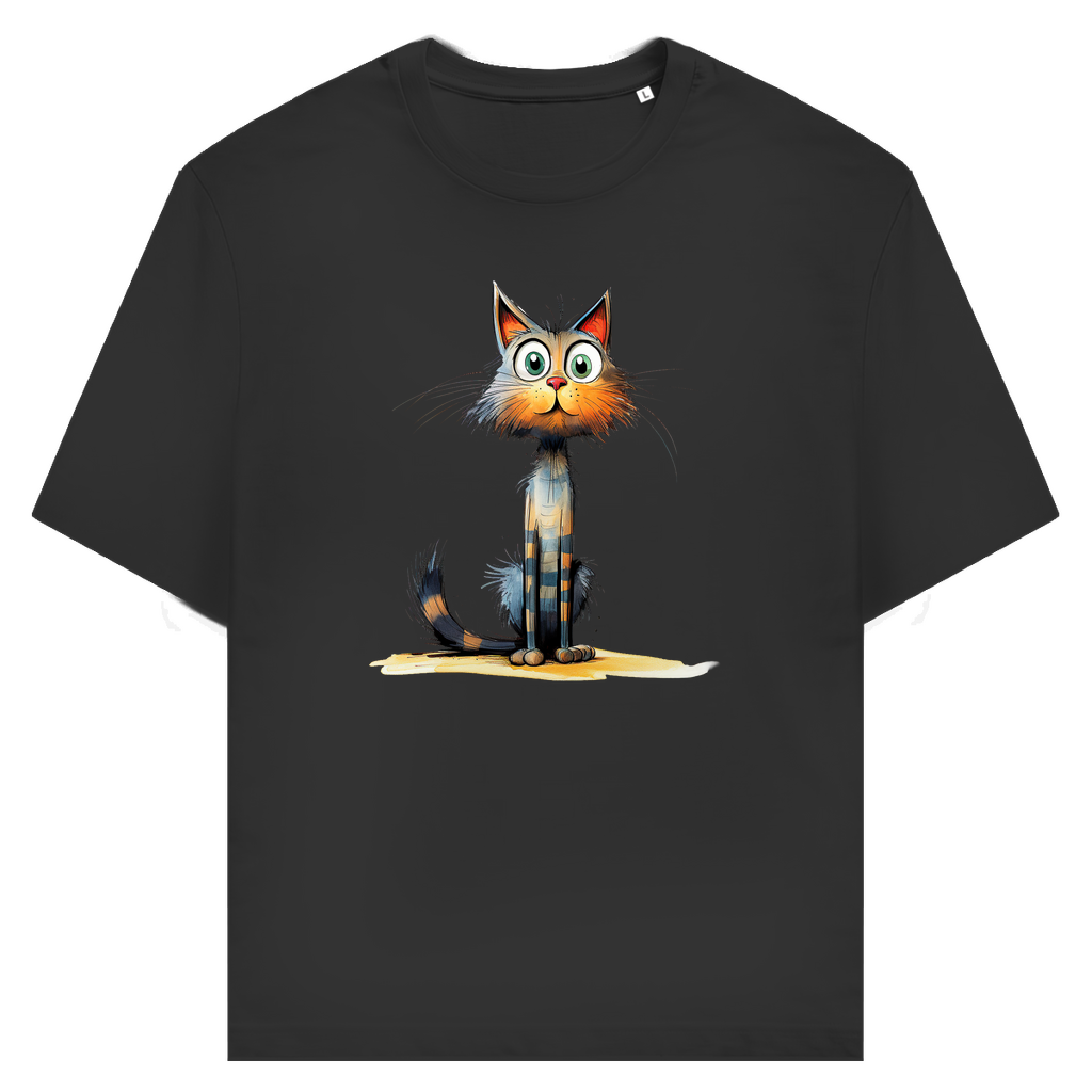 Unisex T-Shirt - Lustige Cartoon Katze Lady Schnurri – CrazyToon Prints