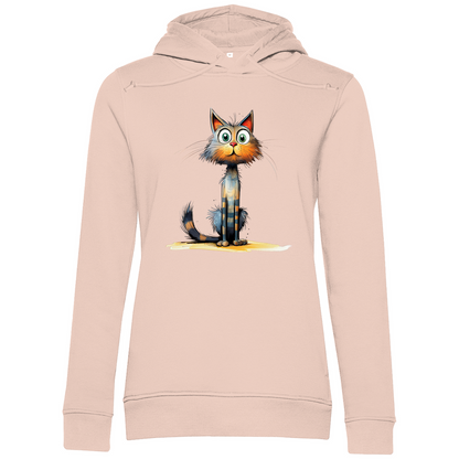 Damen Premium Bio Hoodie Katze Lady Schnurri