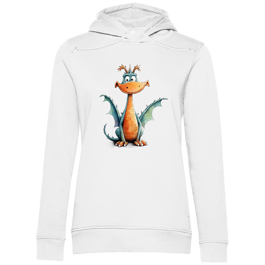 Damen Premium Bio Hoodie Drache Flammi