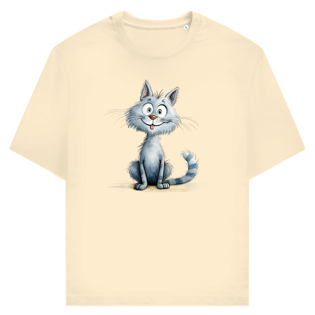Unisex T-Shirt - Lustige Cartoon Katze Lady Miau – CrazyToon Prints