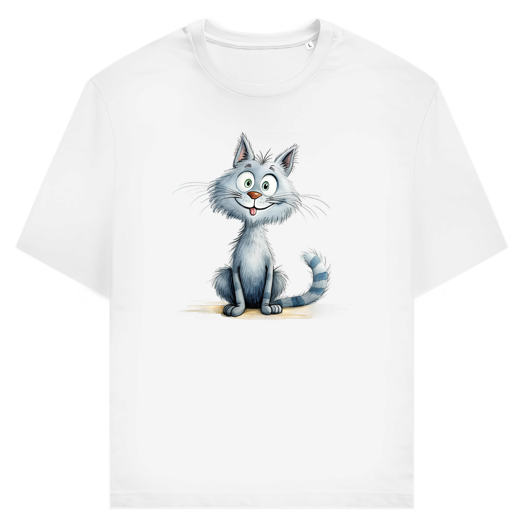 Unisex T-Shirt - Lustige Cartoon Katze Lady Miau – CrazyToon Prints