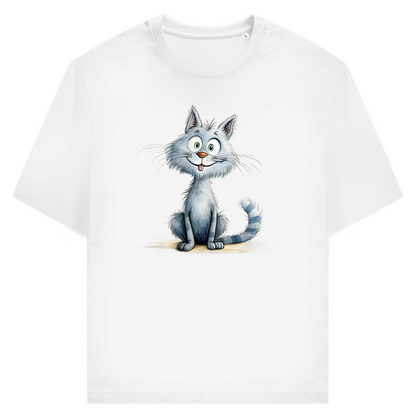 Unisex T-Shirt - Lustige Cartoon Katze Lady Miau – CrazyToon Prints