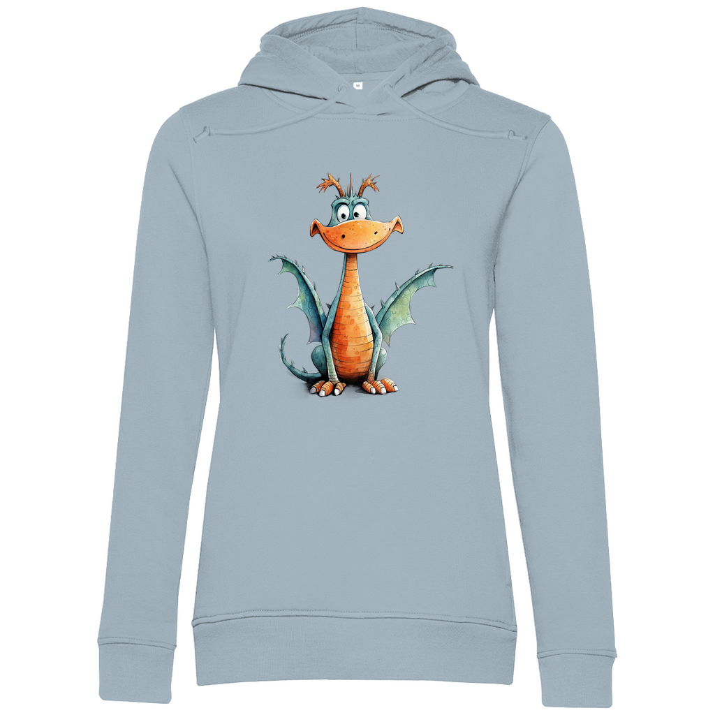 Damen Premium Bio Hoodie Drache Flammi