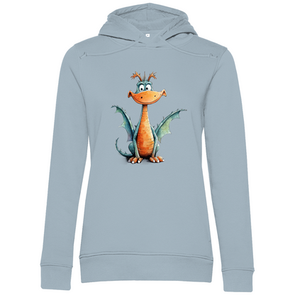 Damen Premium Bio Hoodie Drache Flammi
