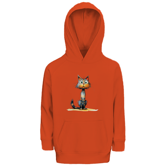 Kinder Premium Bio Hoodie Katze Lady Schnurri